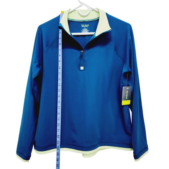 Tek Gear Womens Blue Long-Sleeve Workout Pullover 1/4 Zip Contrast Collar Size L - Picture 4 of 9